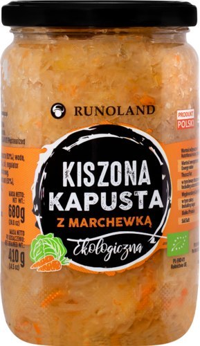 KAPUSTA KISZONA Z MARCHEWKĄ BIO 680 g (410 g) - RUNOLAND RUNOLAND (grzyby, zupy, przetwory)