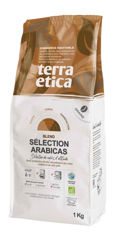 KAWA ZIARNISTA ARABICA 100 % SELECTION FAIR TRADE BIO 1 kg - TERRA ETICA TERRA ETICA (kawy, czekolady do picia, kakao)