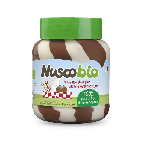 KREM DUO ORZECHOWO - KAKAOWO - MLECZNY BIO 400 g - NUSCOBIO NUSCOBIO (kremy orzechowe)