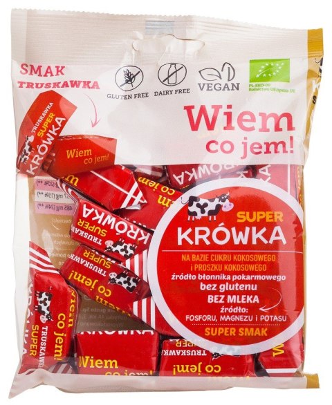 KRÓWKI TRUSKAWKOWE BEZMLECZNE BEZGLUTENOWE BIO 150 g - ME GUSTO (SUPER KRÓWKA) ME GUSTO (krówki wegańskie, czekolady, wafelki)
