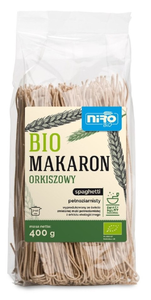 MAKARON (ORKISZOWY RAZOWY) SPAGHETTI BIO 400 g - NIRO NIRO (makarony orkiszowe)