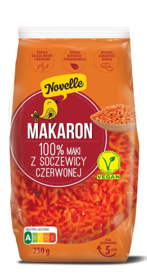 MAKARON PROTEINOWY (Z SOCZEWICY CZERWONEJ) ŚWIDERKI 250 g - NOVELLE NOVELLE (makarony, tortellini)