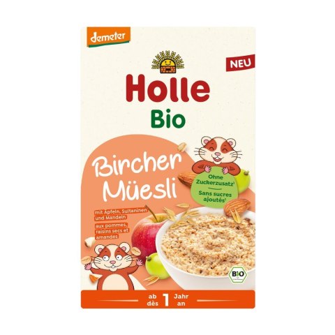 MUSLI BIRCHERA Z JABŁKIEM, RODZYNKAMI I MIGDAŁAMI BEZ DODATKU CUKRÓW OD 1 ROKU DEMETER BIO 200 g - HOLLE HOLLE (żywność dla niemowląt)