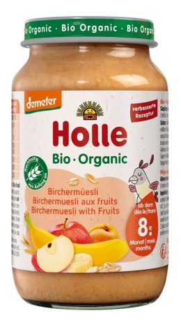 MUSLI BIRCHERA Z OWOCAMI BEZ DODATKU CUKRÓW OD 8 MIESIĄCA DEMETER BIO 220 g (SŁOIK) - HOLLE HOLLE (żywność dla niemowląt)