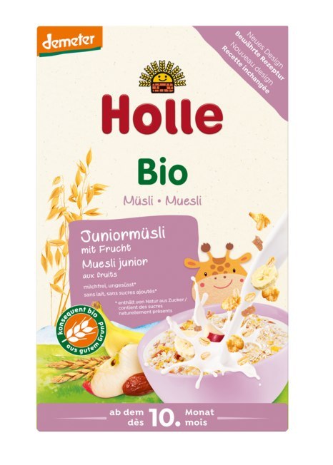 MUSLI JUNIOR Z OWOCAMI OD 10 MIESIĄCA DEMETER BIO 250 g - HOLLE HOLLE (żywność dla niemowląt)