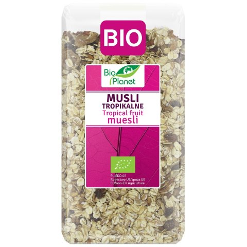 MUSLI TROPIKALNE BIO 300 g - BIO PLANET BIO PLANET - seria RÓŻOWA (płatki, otręby, musli)