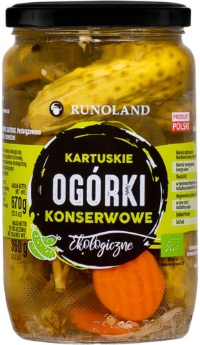 OGÓRKI KONSERWOWE KARTUSKIE BIO 670 g (360 g) - RUNOLAND RUNOLAND (grzyby, zupy, przetwory)