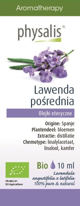 OLEJEK ETERYCZNY LAWENDA POŚREDNIA BIO 10 ml - PHYSALIS PHYSALIS (olejki eteryczne, suplementy)
