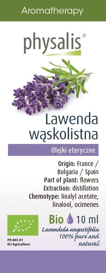 OLEJEK ETERYCZNY LAWENDA WĄSKOLISTNA BIO 10 ml - PHYSALIS PHYSALIS (olejki eteryczne, suplementy)