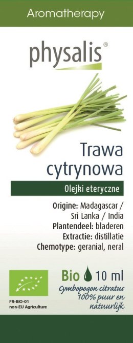 OLEJEK ETERYCZNY TRAWA CYTRYNOWA BIO 10 ml - PHYSALIS PHYSALIS (olejki eteryczne, suplementy)