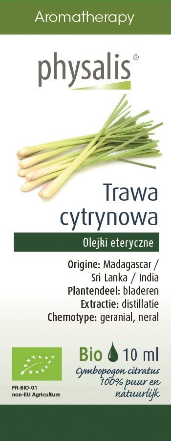 OLEJEK ETERYCZNY TRAWA CYTRYNOWA BIO 10 ml - PHYSALIS PHYSALIS (olejki eteryczne, suplementy)