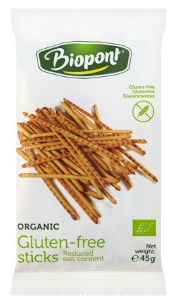 PALUSZKI LEKKO SOLONE BEZGLUTENOWE BIO 45 g - BIOPONT BIOPONT (chrupki bezglutenowe)