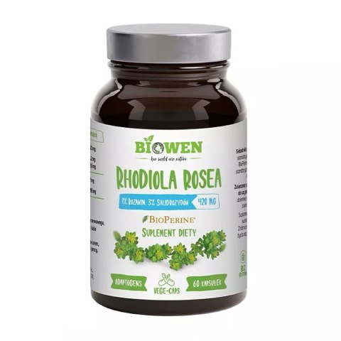 RHODIOLA - RÓŻENIEC GÓRSKI EKSTRAKT (420 mg) BEZGLUTENOWY 60 KAPSUŁEK - BIOWEN BIOWEN (suplementy diety)