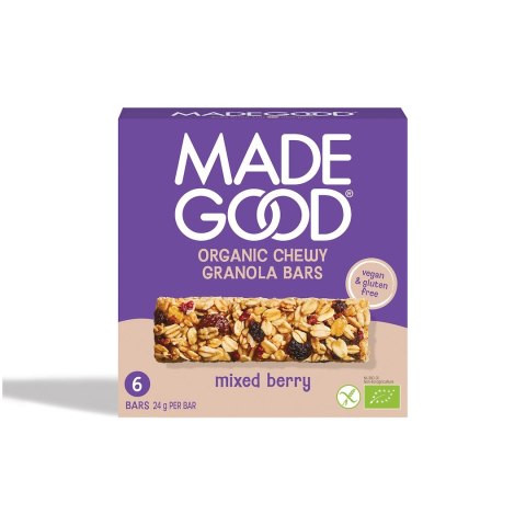 BATONIKI GRANOLA CRUNCHY Z CZERWONYMI OWOCAMI BEZGLUTENOWE BIO (6 x 24 g) 144 g - MADEGOOD MADEGOOD (batoniki, granola)