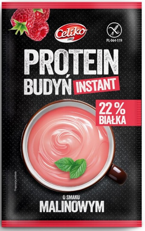 BUDYŃ PROTEINOWY INSTANT O SMAKU MALINOWYM BEZGLUTENOWY 40 g - CELIKO CELIKO (batony, galaretki, mieszanki do wypieków)