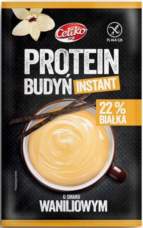 BUDYŃ PROTEINOWY INSTANT O SMAKU WANILIOWYM BEZGLUTENOWY 40 g - CELIKO CELIKO (batony, galaretki, mieszanki do wypieków)