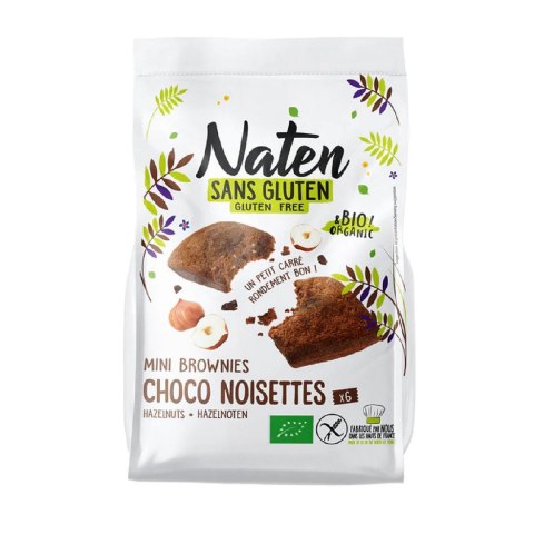 CIASTKA BROWNIES Z CZEKOLADĄ I ORZECHAMI LASKOWYMI BEZGLUTENOWE BIO 170 g - NATEN NATEN (ciastka bezglutenowe)