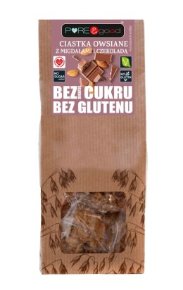 CIASTKA OWSIANE Z MIGDAŁAMI I CZEKOLADĄ BEZ DODATKU CUKRÓW BEZGLUTENOWE 150 g - PURE&GOOD PURE&GOOD (czekolady, ciastka, przetwory)