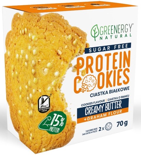 CIASTKA PROTEINOWE O SMAKU MAŚLANYM BEZ CUKRU (2 x 35 g) 70 g - GREENERGY GREENERGY (chipsy, przekąski)