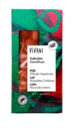 CZEKOLADA MLECZNA Z CAŁYMI ORZECHAMI LASKOWYMI BIO 100 g - VIVANI VIVANI (czekolady, batony, kakao instant)
