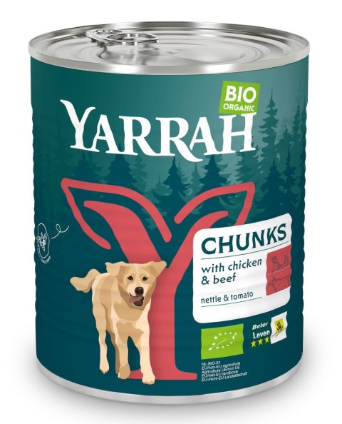 (DLA PSA) KARMA Z WOŁOWINĄ, POKRZYWĄ I POMIDOREM BIO 820 g - YARRAH YARRAH (karma dla kotów i psów)