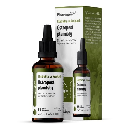 EKSTRAKTY W KROPLACH OSTROPEST PLAMISTY BEZGLUTENOWE 30 ml - PHARMOVIT (CLEAN LABEL) PHARMOVIT (suplementy diety)