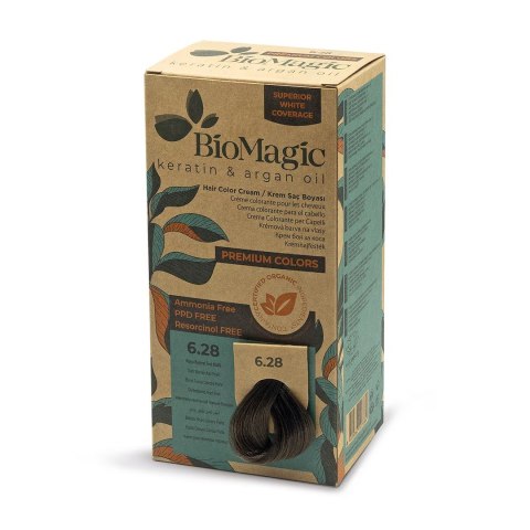 FARBA DO WŁOSÓW POPIELATO PERŁOWY CIEMNY BLOND (6.28) 170 ml - BIOMAGIC BIOMAGIC (farby do włosów)