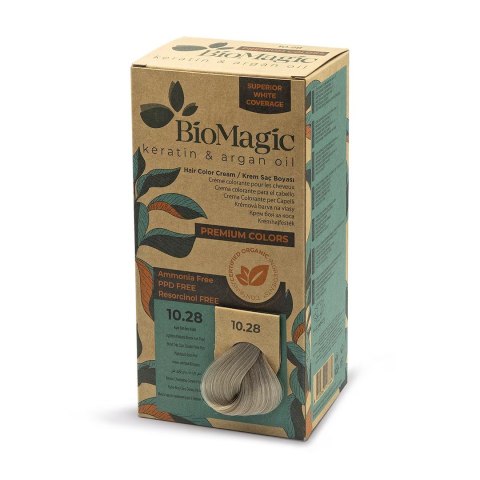 FARBA DO WŁOSÓW POPIELATO PERŁOWY JASNY NATURALNY BLOND (10.28) 170 ml - BIOMAGIC BIOMAGIC (farby do włosów)
