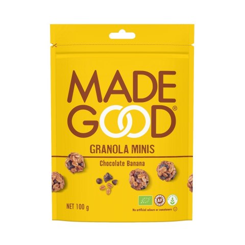 GRANOLA KULKI Z CZEKOLADĄ I BANANEM BEZGLUTENOWE BIO 100 g - MADEGOOD MADEGOOD (batoniki, granola)