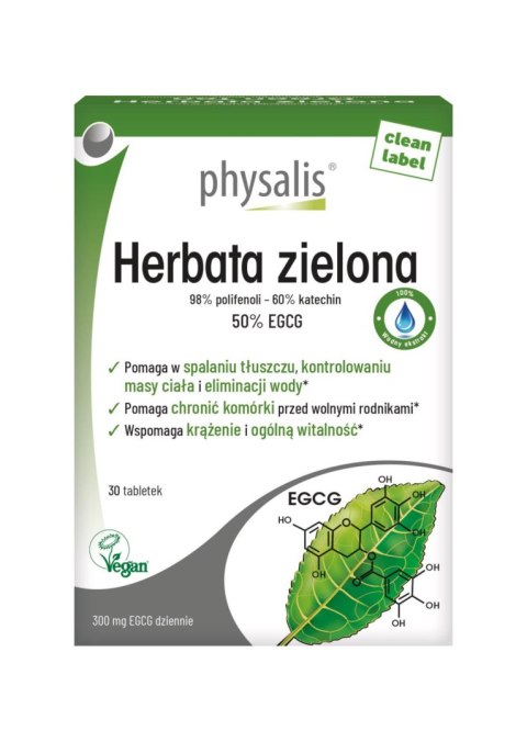 HERBATA ZIELONA 30 TABLETEK - PHYSALIS PHYSALIS (olejki eteryczne, suplementy)