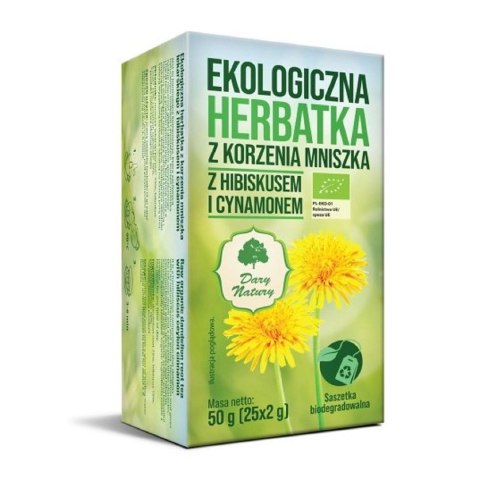 HERBATKA Z KORZENIA MNISZKA Z HIBISKUSEM I CYNAMONEM BIO (25 x 2 g) 50 g - DARY NATURY DARY NATURY - herbatki