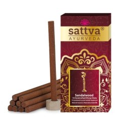 KADZIDEŁKA INDYJSKIE SŁUPKOWE SANDAŁOWE (10 szt.) 20 g - SATTVA (AYURVEDA) SATTVA (kosmetyki ajurwedyjskie, kadzidełka)