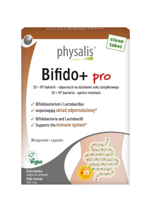KAPSUŁKI NA ODBUDOWĘ FLORY JELIT (BIFIDO+ PRO) 30 szt. - PHYSALIS PHYSALIS (olejki eteryczne, suplementy)