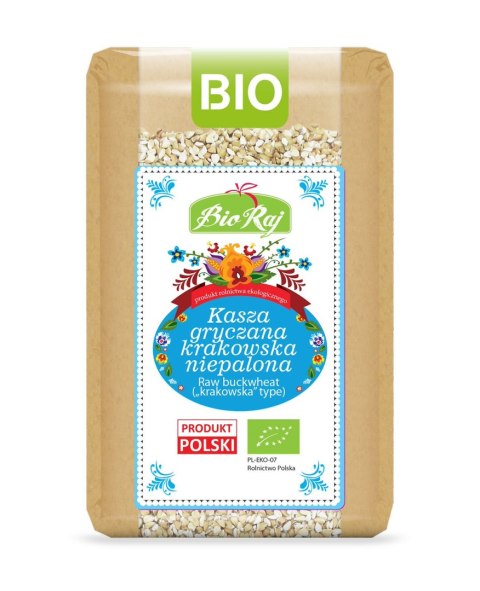 KASZA GRYCZANA KRAKOWSKA NIEPALONA BIO (POLSKA) 500 g - BIO RAJ BIO RAJ (100 % z Polski)