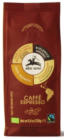 KAWA MIELONA ARABICA 100 % ESPRESSO GÓRSKA FAIR TRADE BIO 250 g - ALCE NERO ALCE NERO (włoskie produkty)