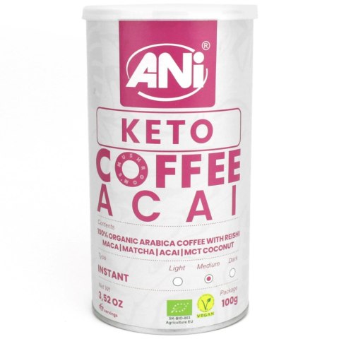 KAWA ROZPUSZCZALNA ARABICA Z REISHI KETO ACAI BIO 100 g - ANI ANI (kawy)