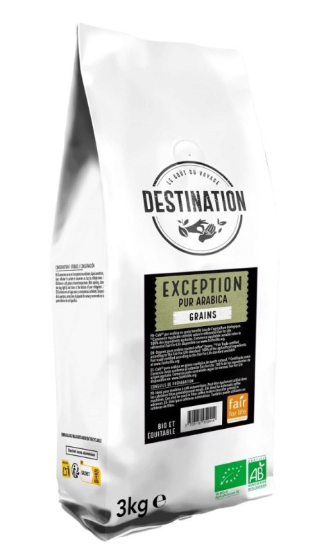 KAWA ZIARNISTA ARABICA 100 % EXCEPTION FAIR FOR LIFE BIO 3 kg - DESTINATION DESTINATION (kawy)