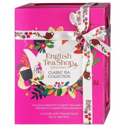 KOLEKCJA HERBAT I HERBATEK KLASYCZNYCH BIO PIRAMIDKI (CLASSIC RÓŻOWE - 12 SMAKÓW) (12 x 2 g) 24 g - ENGLISH TEA SHOP ORGANIC ENGLISH TEA SHOP ORGANIC (herbaty)