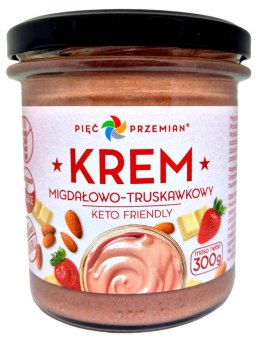 KREM MIGDAŁOWO - CZEKOLADOWO - TRUSKAWKOWY BEZ DODATKU CUKRÓW BEZGLUTENOWY KETO 300 g - PIĘĆ PRZEMIAN PIĘĆ PRZEMIAN (produkty spożywcze)