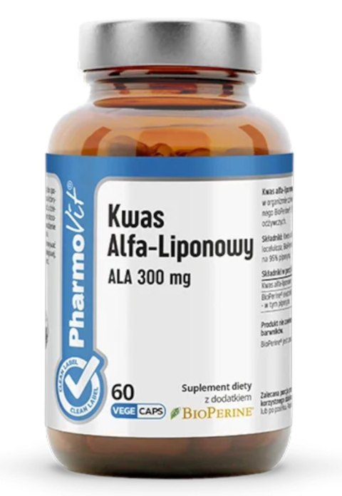 KWAS ALFA-LIPONOWY ALA (300 mg) BEZGLUTENOWY 60 KAPSUŁEK - PHARMOVIT (CLEAN LABEL) PHARMOVIT (suplementy diety)