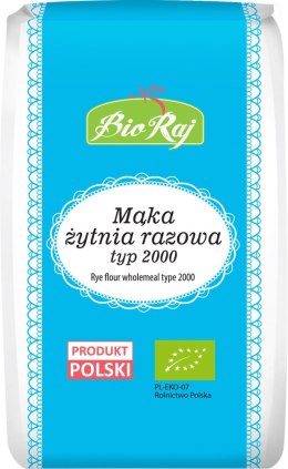 MĄKA ŻYTNIA RAZOWA TYP 2000 BIO (POLSKA) 1 kg - BIO RAJ BIO RAJ (100 % z Polski)