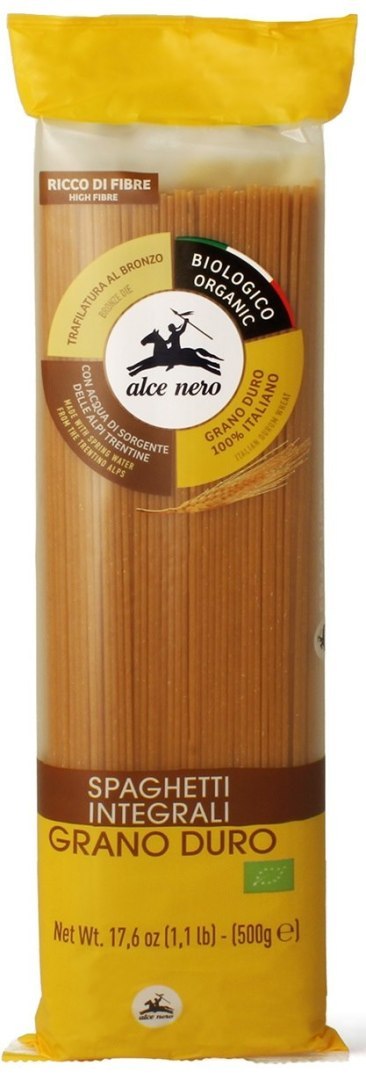 MAKARON (SEMOLINOWY RAZOWY) SPAGHETTI BIO 500 g - ALCE NERO ALCE NERO (włoskie produkty)