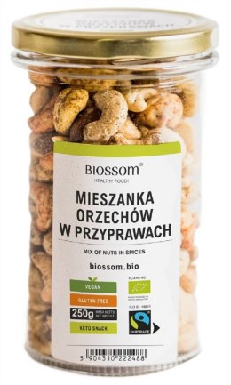 MIX ORZECHÓW W PRZYPRAWACH FAIR TRADE BEZGLUTENOWE BIO 250 g - BIOSSOM BIOSSOM (przekąski)