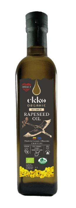 OLEJ RZEPAKOWY DO GOTOWANIA I SMAŻENIA TŁOCZONY NA ZIMNO OMEGA-3 BIO 500 ml - EKKO EKKO (oleje)