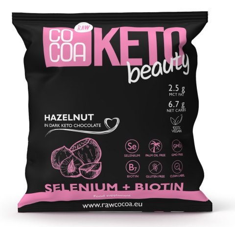 ORZECHY LASKOWE W CZEKOLADZIE KETO CIEMNEJ BEAUTY BEZGLUTENOWE 70 g - COCOA COCOA (czekolady i bakalie w surowej czekoladzie)