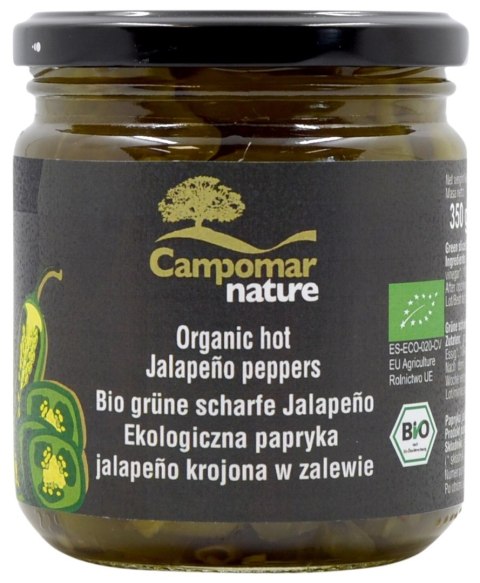 PAPRYKA JALAPENO ZIELONA KROJONA W ZALEWIE BIO 350 g (130 g) - CAMPOMAR NATURE CAMPOMAR NATURE (hiszpańskie oliwy i oliwki, miód) PAPRYKA JALAPENO ZIELONA KROJONA W ZALEWIE BIO 350 g (130 g) - CAMPOMAR NATURE CAMPOMAR NATURE (hiszpańskie oliwy i oliwki, miód)