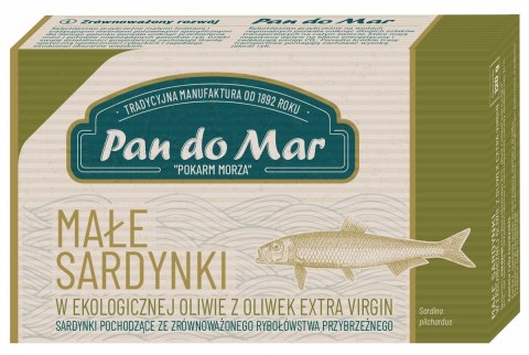 SARDYNKI EUROPEJSKIE W BIO OLIWIE Z OLIWEK EXTRA VIRGIN 120 g - PAN DO MAR PAN DO MAR (rybołówstwo zrównoważone)
