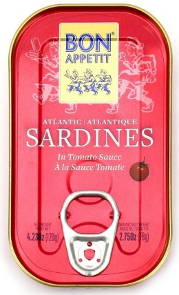 SARDYNKI PORTUGALSKIE W SOSIE POMIDOROWYM 120 g (78 g) - BON APPETIT BON APPETIT (sardynki, tuńczyki)