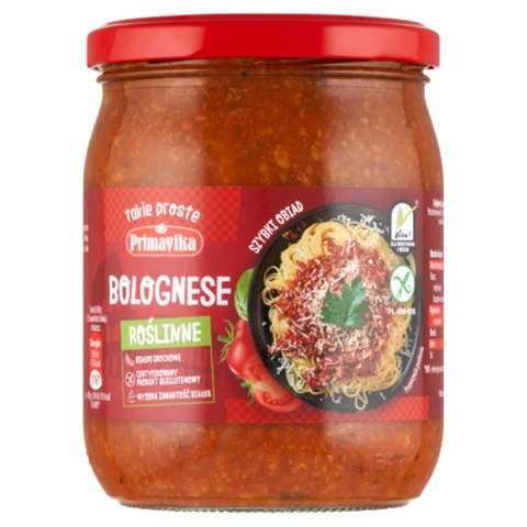 SOS WEGAŃSKI BOLOGNESE BEZGLUTENOWY 470 g - PRIMAVIKA PRIMAVIKA (przetwory i pasty vege)