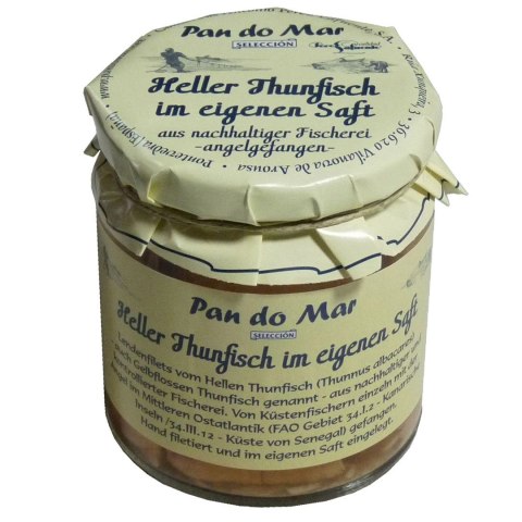 TUŃCZYK ŻÓŁTOPŁETWY W SOSIE WŁASNYM 220 g (154 g) (SŁOIK) - PAN DO MAR PAN DO MAR (rybołówstwo zrównoważone)